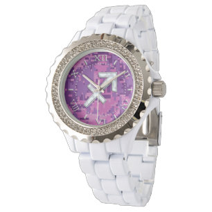 Boogschutter Zodiac Symbool Roze Camouflage Dial Horloge