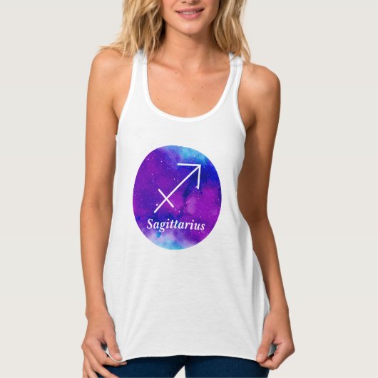 Boogschutter Zodiac Symbool Ruimte Nebula Tanktop (Voorkant)