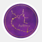 Boogschutter Zodiac teken Gouden folie Constellati Ronde Sticker (Voorkant)