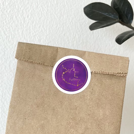 Boogschutter Zodiac teken Gouden folie Constellati Ronde Sticker