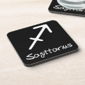 Boogschutter Zodiac teken op zwarte achtergrond Bier Onderzetter (Linkerzijde)