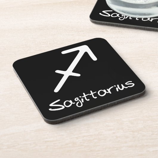 Boogschutter Zodiac teken op zwarte achtergrond Bier Onderzetter (Linkerzijde)