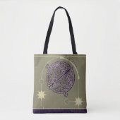 Boogschutter Zodiac Teken Paarse en witte Mandala Tote Bag (Voorkant)