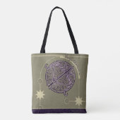 Boogschutter Zodiac Teken Paarse en witte Mandala Tote Bag (Achterkant)