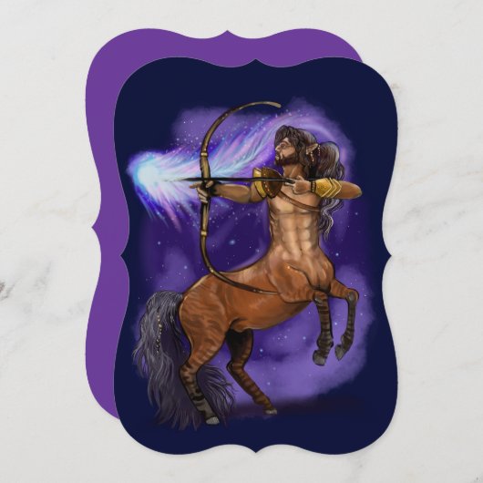 Boogschutter Zodiac Teken uitnodiging (Voorkant / Achterkant)