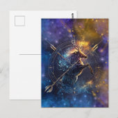 Boogschutter Zodiac Teken Waterverf Ontwerp Briefkaart (Voorkant / Achterkant)