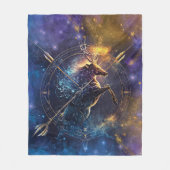 Boogschutter Zodiac Teken Waterverf Ontwerp Fleece Deken (Voorkant)