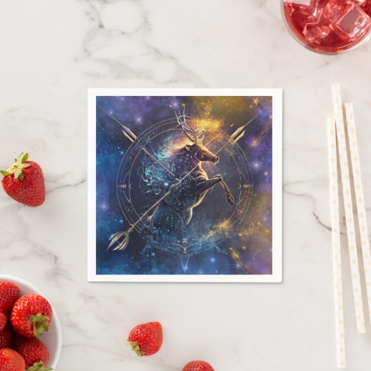 Boogschutter Zodiac Teken Waterverf Ontwerp Servet (Insitu)