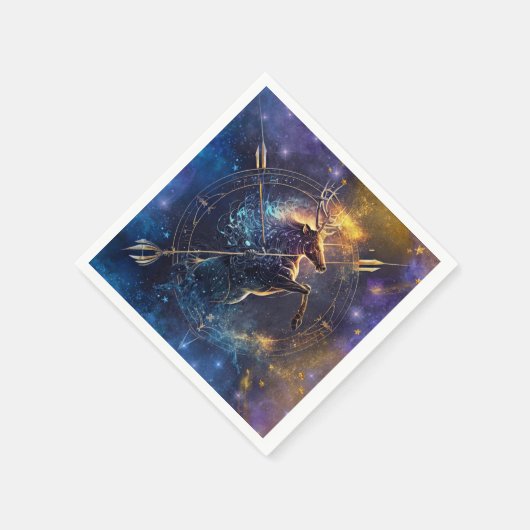 Boogschutter Zodiac Teken Waterverf Ontwerp Servet (Hoek)