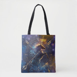 Boogschutter Zodiac Teken Waterverf Ontwerp Tote Bag