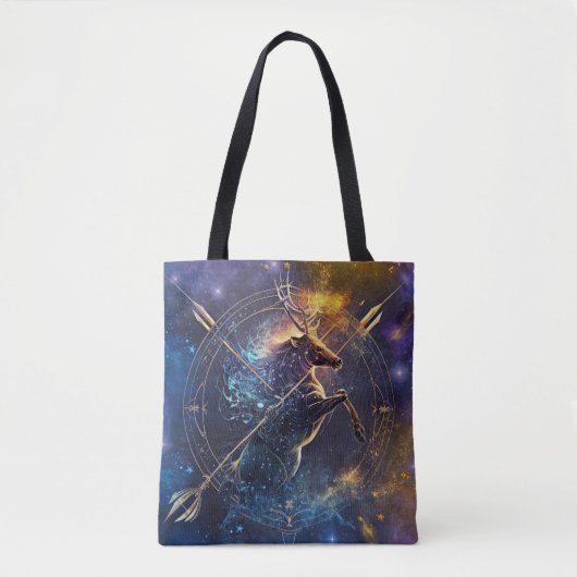 Boogschutter Zodiac Teken Waterverf Ontwerp Tote Bag (Voorkant)