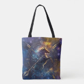 Boogschutter Zodiac Teken Waterverf Ontwerp Tote Bag (Achterkant)