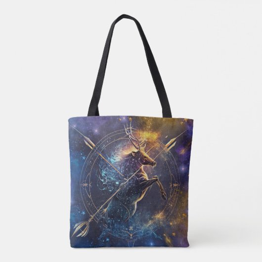 Boogschutter Zodiac Teken Waterverf Ontwerp Tote Bag (Achterkant)