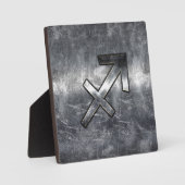 Boogschutter Zodiac Zilveren Stijl Staal look Fotoplaat (Voorkant)