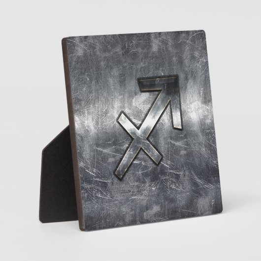 Boogschutter Zodiac Zilveren Stijl Staal look Fotoplaat (Voorkant)