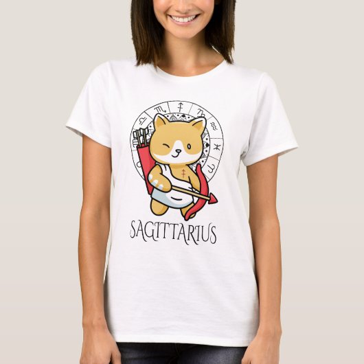 Boogschutter Zodiak Vrouwen Wit T-shirt (Voorkant)
