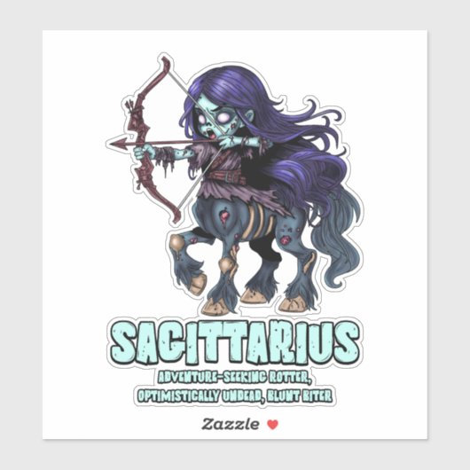 Boogschutter Zombie Sticker (Vel)