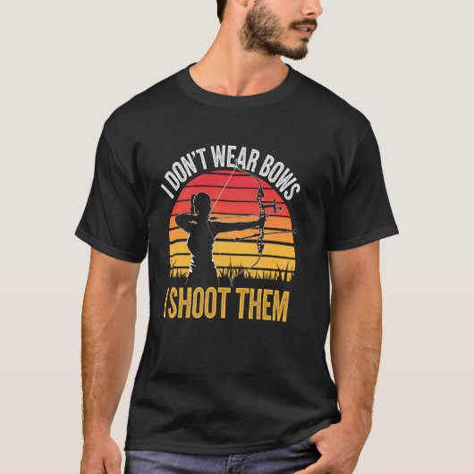 Boogschutterliefhebber Ik draag geen bogen, ik sch T-shirt (Voorkant)