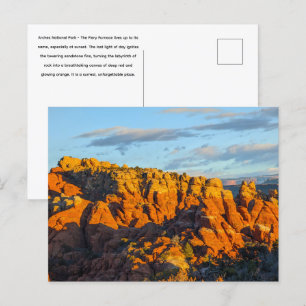 Boogschutters Nationaal Park Fiery Furnace bij zon Briefkaart