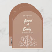 Boogstijl boom bruiloft uitnodiging QR-code (Voorkant / Achterkant)