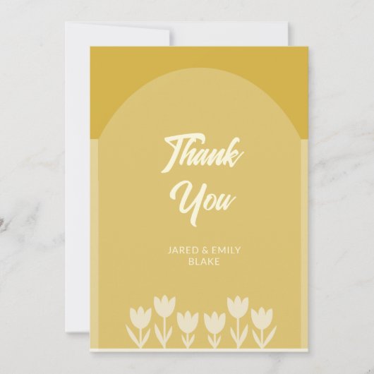 Boogstijl bruiloft plat dank u kaart (Voorkant)