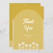 Boogstijl bruiloft plat dank u kaart (Voorkant / Achterkant)