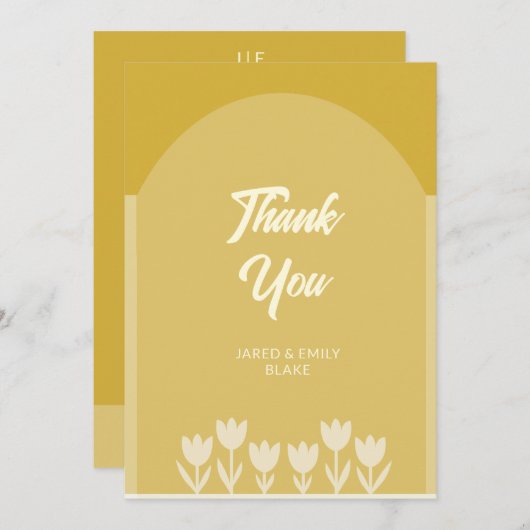 Boogstijl bruiloft plat dank u kaart (Voorkant / Achterkant)