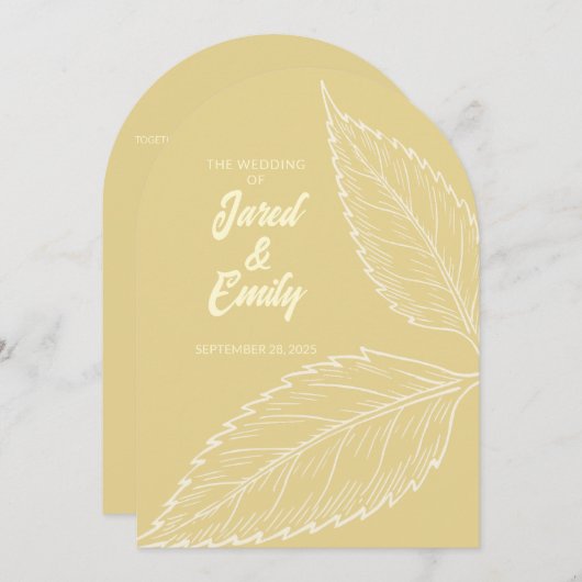 Boogstijl bruiloft uitnodiging (Voorkant / Achterkant)