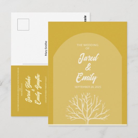 Boogstijl Natuur bruiloft uitnodiging (Voorkant / Achterkant)