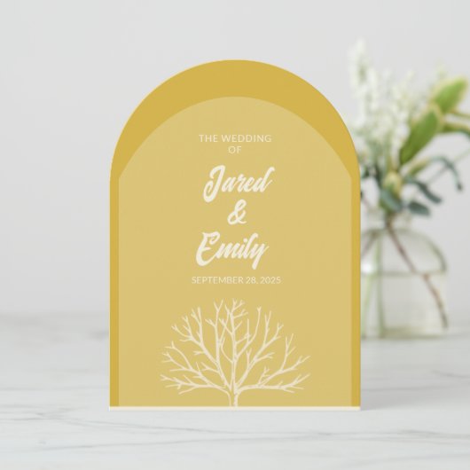 Boogstijl Natuur bruiloft uitnodiging QR-code (Staand voorkant)