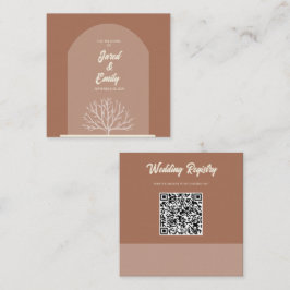 Boogstijl Natuur Wedding QR Code Enclosure Kaart