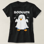Booguin Halloween pinguin in spookkostuum grappig T-shirt (Design voorkant)