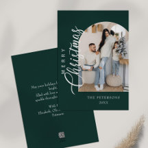 Boogvorm Groene foto Kerstgroet