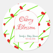 Boogvorm kersenbloesem rood groen baby shower na