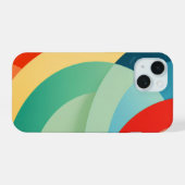 Boogvormen in heldere kleuren iPhone 15 case (Achterkant horizontaal)