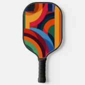 Boogvormen in levendige kleuren pickleball paddle (Achterkant)