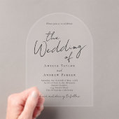 Boogvormige elegante bruiloft acryl uitnodiging (Insitu (Draagbaar))