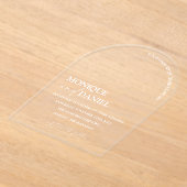 Boogvormige Elegante Kalligrafie Eenvoudige BRUILO Acryl Uitnodigingen (Laagn)