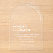 Boogvormige Elegante Kalligrafie Eenvoudige BRUILO Acryl Uitnodigingen (Voorkant)