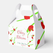 Boogvormige kersenbloesem rood groene baby shower 