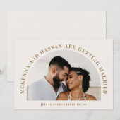 Boogvormige Save the Date-verlovingsaankondiging Date (Voorkant / Achterkant)