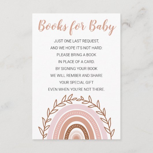 Booh Rainbow Books voor Baby Kaart (Voorkant)