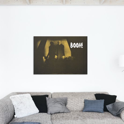 Booh Vampier Horror Nosferatu Geel Canvas Afdruk