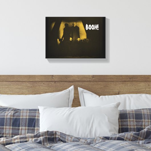 Booh Vampire Horror Nosferatu Geel Canvas Afdruk (Insitu (Slaapkamer))