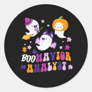 Boohavior Squad Analyst Squad ABA Therapist Hallow Ronde Sticker
