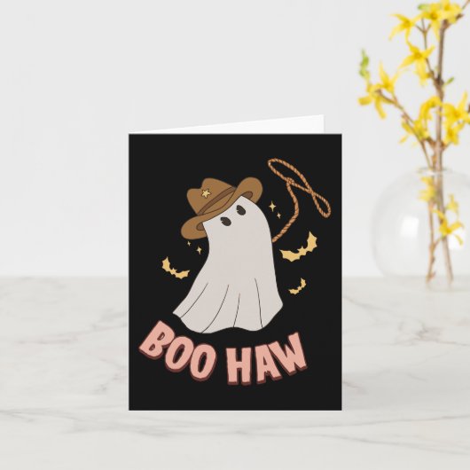 BooHaw Ghost Halloween Cowboy Cowgirl Kostuum Ret Kaart (Gele Bloem)