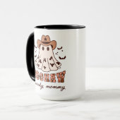 Boohaw Halloween Spooky Groovy Ghost Name Large Mok (Voorkant links)