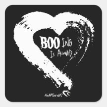 BOOing Hart Vierkante Sticker