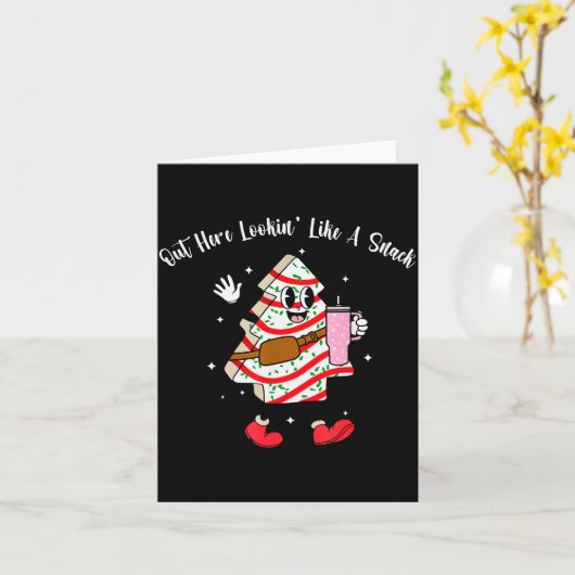 Boojee Out Here Lookin Like A Snack Funny Christma Kaart (Gele Bloem)