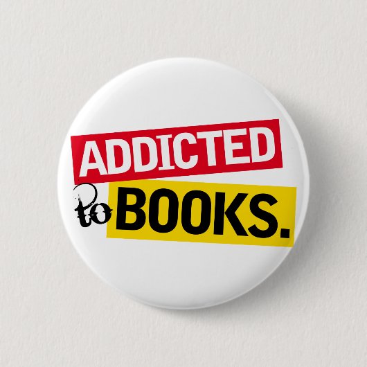 Book Addicate Funny Reading Gift Ronde Button 5,7 Cm (Voorkant)
